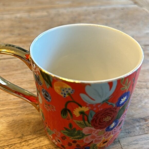 RIFLE PAPER COMPANY Letter R . Beautiful cup with gold handle - Picture 5 of 10